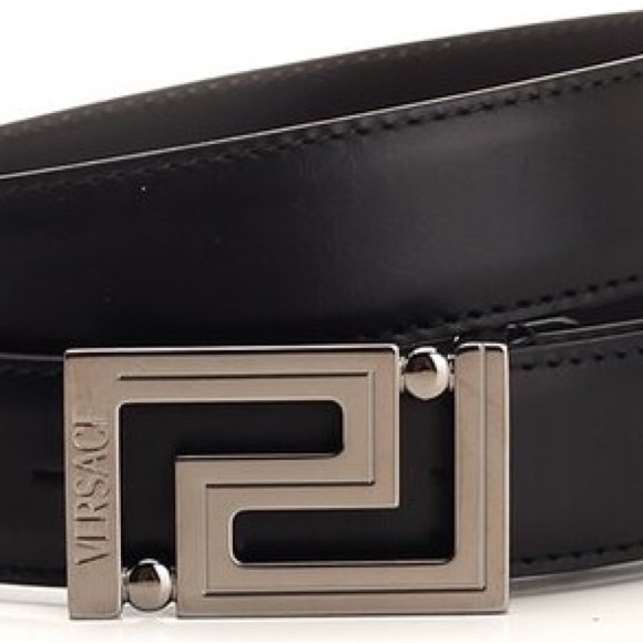 Versace Black Greca Belt - Picture 2 of 2